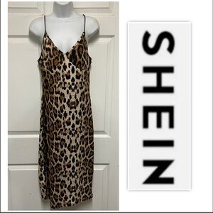 SHEIN Leopard Print Midi Dress